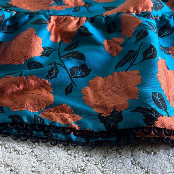 Floral Long Sleeve Dress - Teal and Orange - Picture 5 of 7